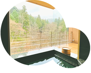 Semi open air bath (The hot spring source)
